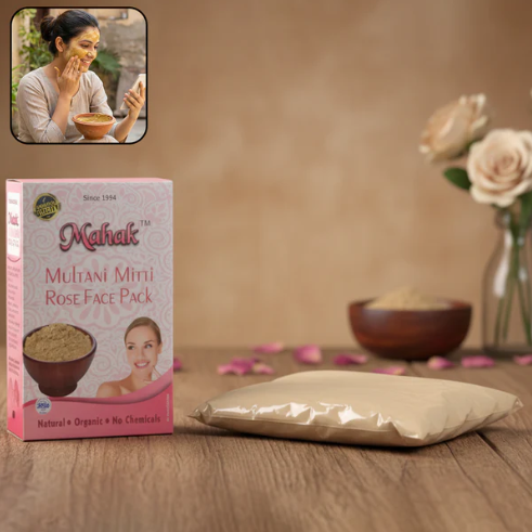 Multani Mitti Rose Face Pack – Herbal Deep Cleansing 80gm