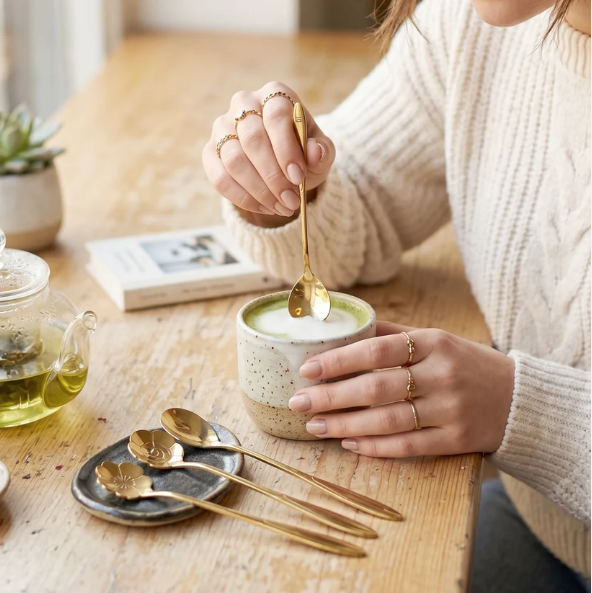 Mini Golden Serving Spoon Set – Elegant Stainless Steel Design