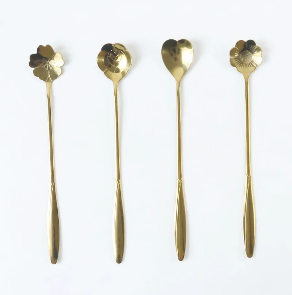 Mini Golden Serving Spoon Set – Elegant Stainless Steel Design