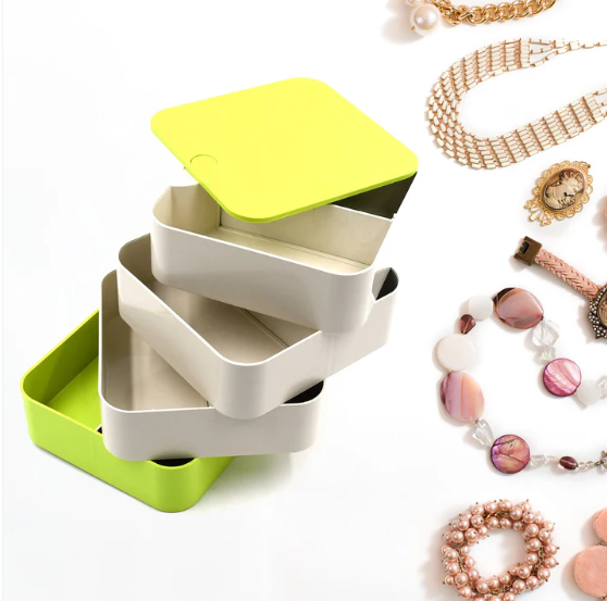 4 Layer Rotating Jewelry Box – Compact Organizer with 360° Rotation - Image 2