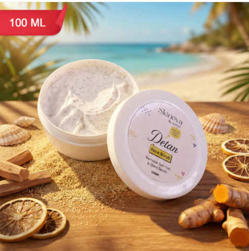 Detan Face Scrub – Removes Sun Tan & Dark Spots Clearly
