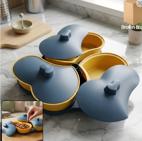 Multipurpose Snack Serving Tray with Lid – Elegant & Convenient