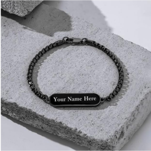 Personalized Black Bracelet – Engraved for Men | CustomSpot