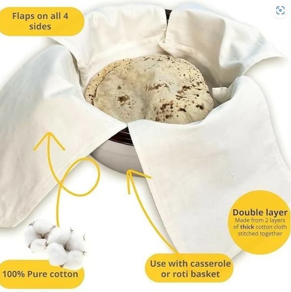 Cotton Roti Cover Set (2) – Keep Chapatis Soft & Fresh