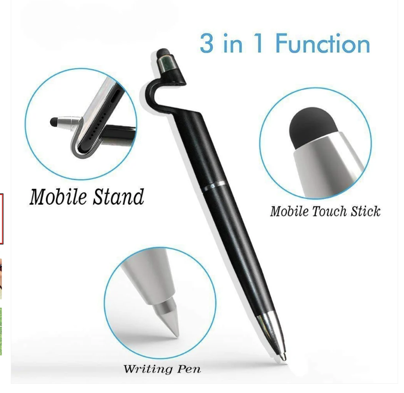 3-in-1 Stylus Pen – Mobile Stand, Ink Pen & Touchscreen | Writezo