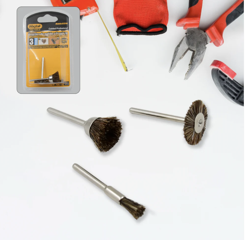 Brass Wire Wheels – 3-Pc Rust & Metal Cleaning Set | ToolMate Pro