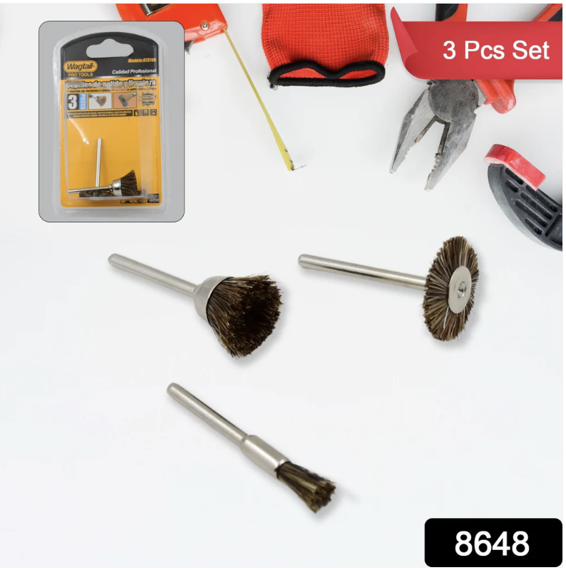 Brass Wire Wheels – 3-Pc Rust & Metal Cleaning Set | ToolMate Pro