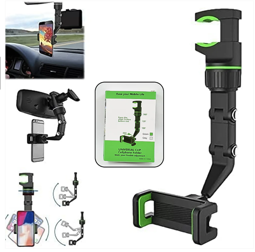 Car Rear View Mobile Holder – 360° Rotatable Mount | Velvet Wheels