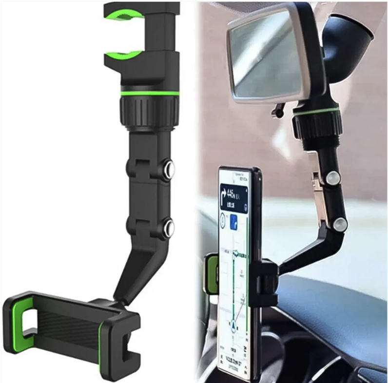 Car Rear View Mobile Holder – 360° Rotatable Mount | Velvet Wheels