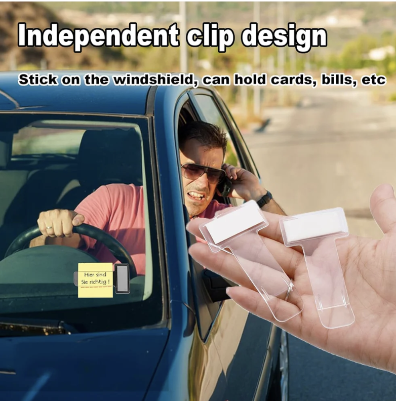 Fastag Holder for Car – Transparent Windscreen Card Stand (2 Pack) | Velvet Wheels