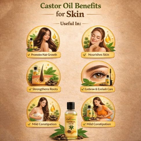 Castor Oil – Natural Multipurpose Hair & Skin Nourishment - 20ml