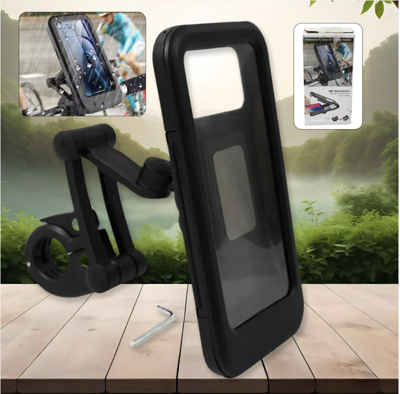 Waterproof Bike Phone Mount – 360° Rotation & Universal | Indo Glow