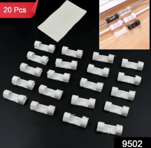 Plastic Cable Clips – Strong Adhesive Wire Organizer (20 Pcs) | WipeTech