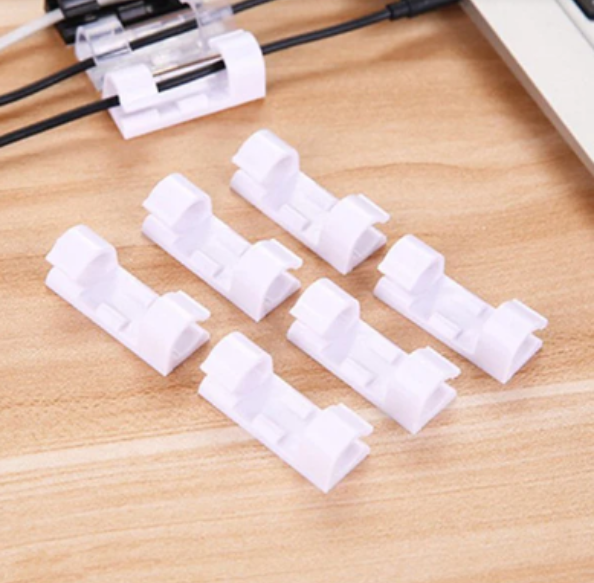 Plastic Cable Clips – Strong Adhesive Wire Organizer (20 Pcs) | WipeTech