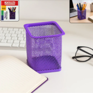 Metal Pen Stand – Durable Square Mesh Pencil Holder