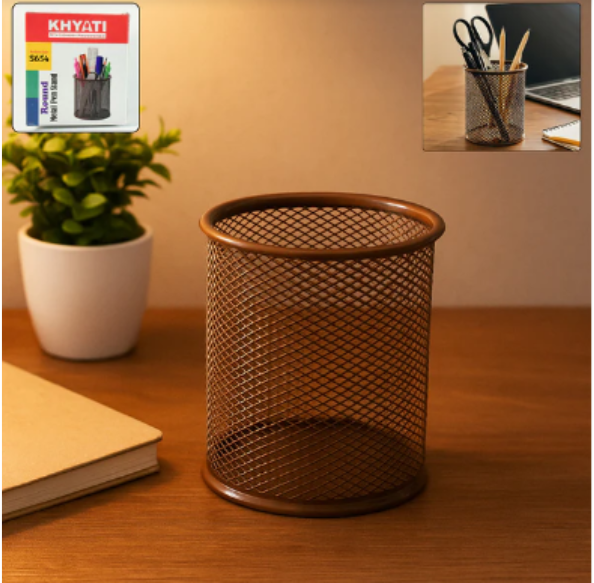 Metal Pen Stand – Durable Mesh Pencil Holder for Desk