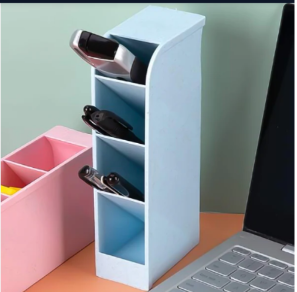 Desktop Pen Holder – 4 Comp. Stationery Organiser for Office | VoltDesk
