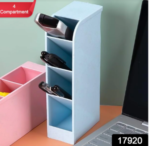 Desktop Pen Holder – 4 Comp. Stationery Organiser for Office | VoltDesk