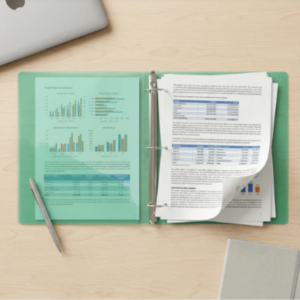 A4 Size Transparent Ring Binder File Folder for Documents Office School Use (1 Pc)