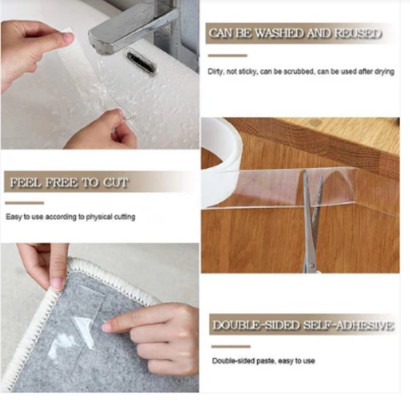 Nano Grip Tape 3m – Reusable Transparent Double-Sided Adhesive