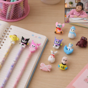 Cute Cartoon Pencil Topper Cap – Fun & Protective Stationery Accessory