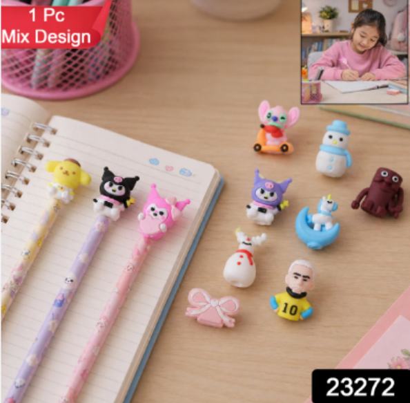 Cute Cartoon Pencil Topper Cap – Fun & Protective Stationery Accessory