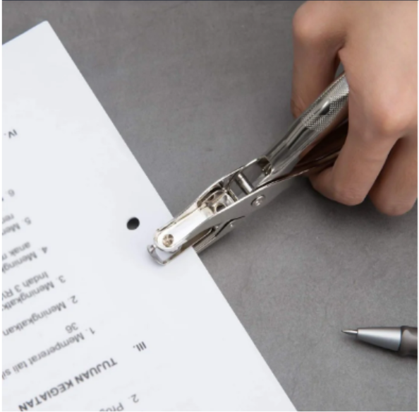 Single Hole Puncher – Durable Metal for Office & Crafts | VoltDesk