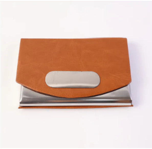Leather Business Card Holder – Slim Magnetic Closure Case