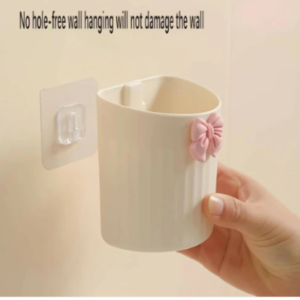 Ceramic Pen Holder Set of 2 – Elegant Desk Organizer with Bow Accent