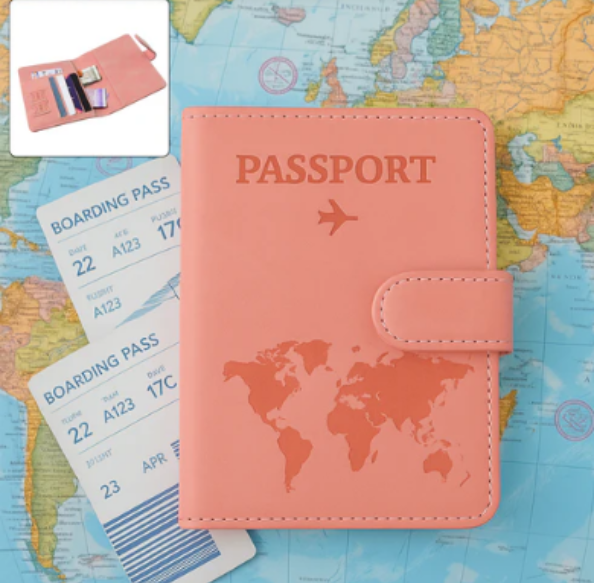 World Map Travel Passport Holder – Compact & Durable Organizer