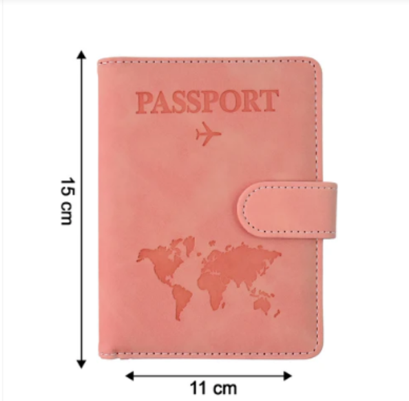 World Map Travel Passport Holder – Compact & Durable Organizer