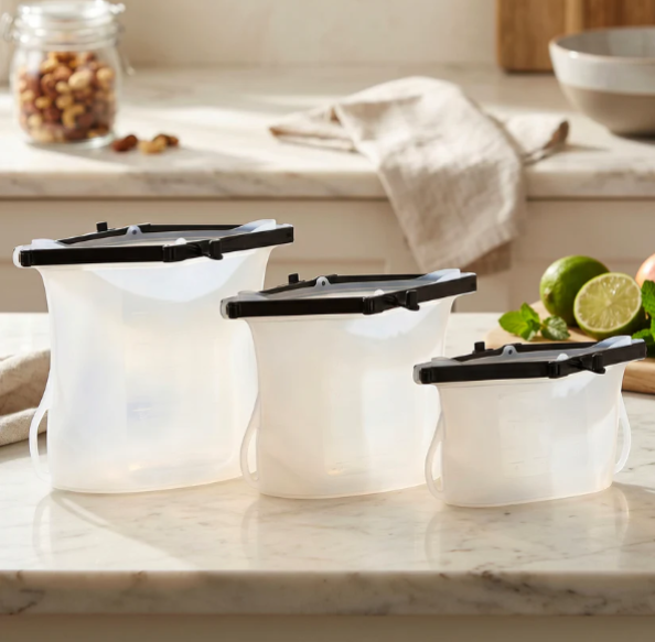 Reusable Silicone Food Bags – Set of 3 Leakproof Keepers | Tidy Table