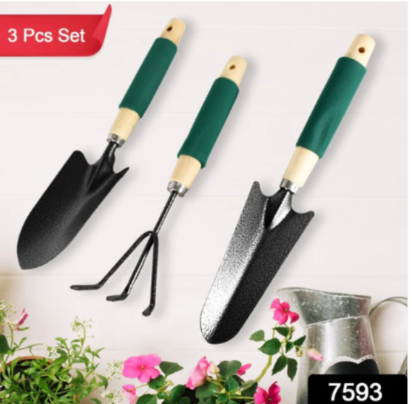 Gardening Tool Set – Heavy-Duty 3-Pc with Wooden Handles | XcelCraft - Image 2