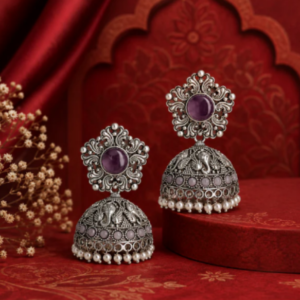 Silver Jhumkas