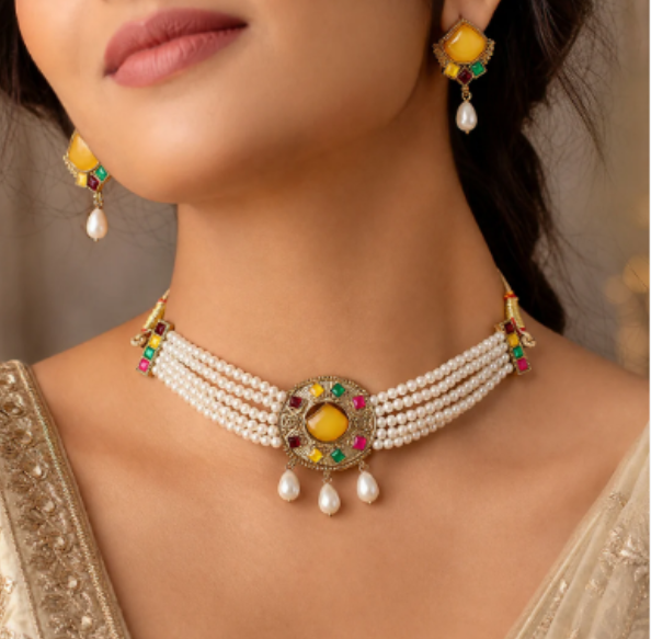 Stone Pearl Choker