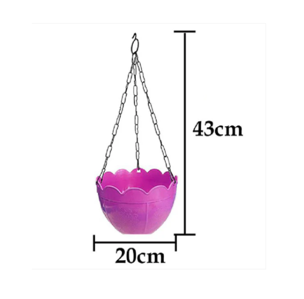 Hanging Flower Pot – Plastic with Chain for Balcony & Garden | Gambit - Image 4