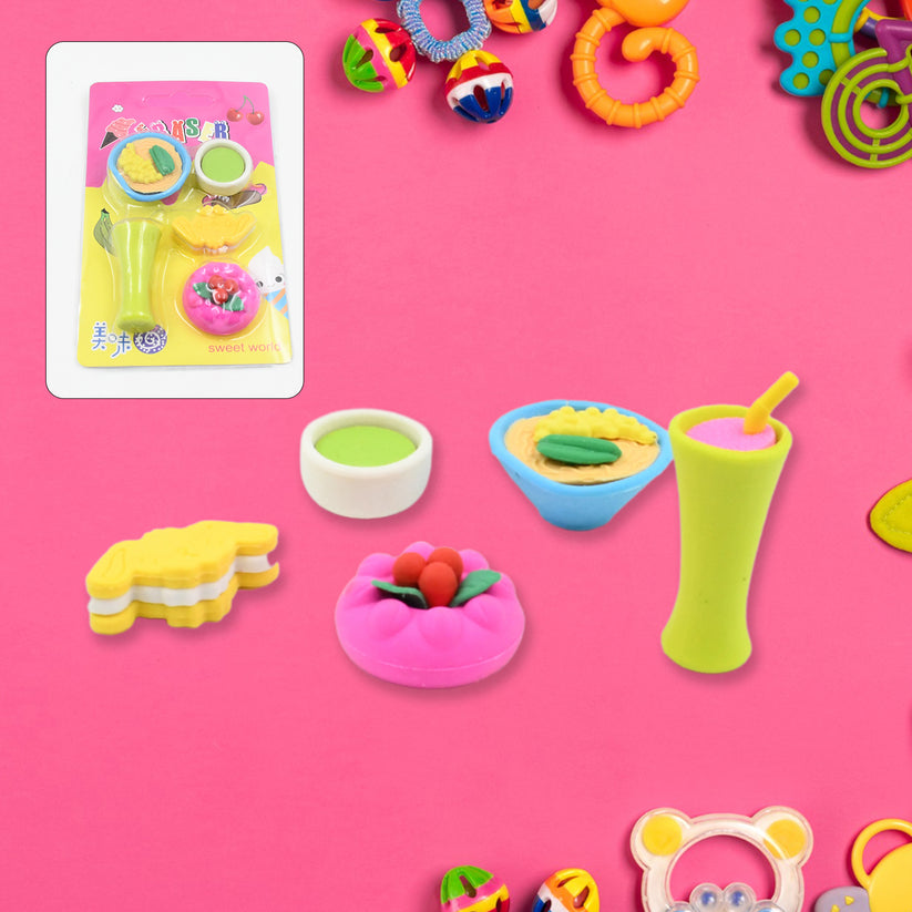 Fancy Erasers for Kids – 3D Mix Design Colorful Set - Image 3