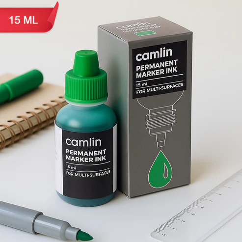 Permanent Marker Ink 15 ml – Vibrant Green Refill for Multi-Surfaces