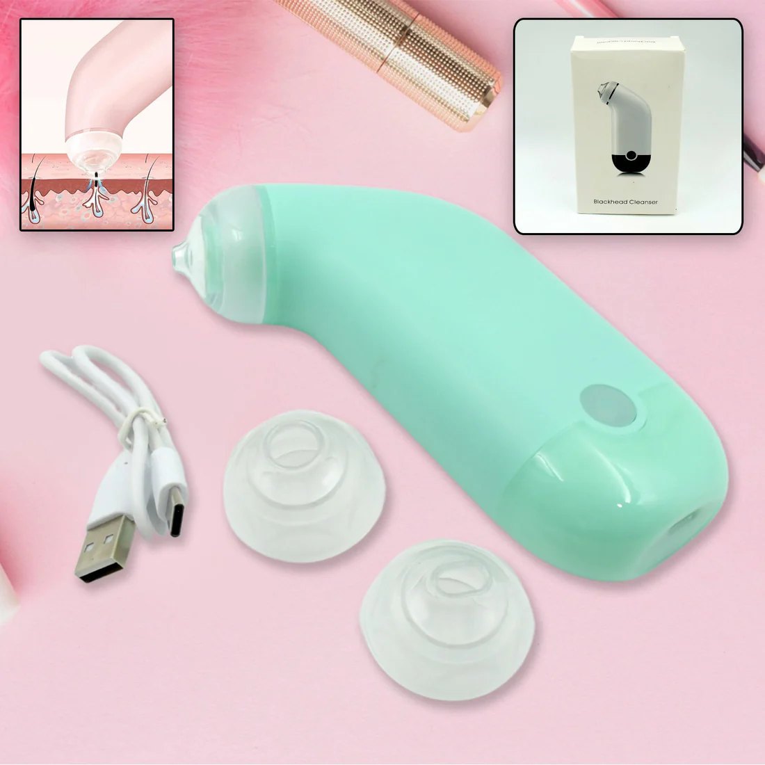 Achieve a visibly clearer and smoother complexion with the Vacuum Blackhead Remover from GlowForm.