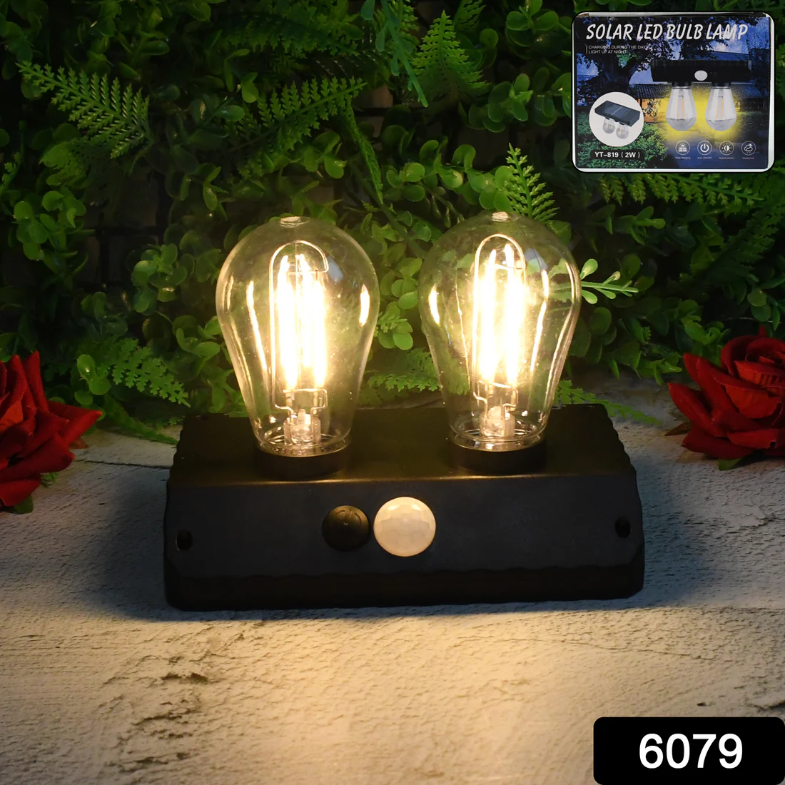 Solar LED Lamp – Double Bulb Outdoor Garden Light | Indo Glow - Image 2