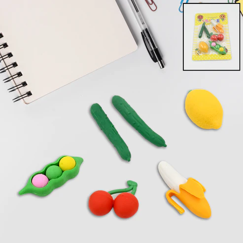 Kids Erasers Set – Colorful 3D Designs