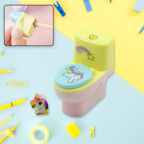 Toilet Pencil Sharpener – Fun Novelty with Eraser (2 Pc Set)