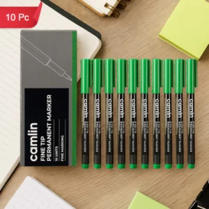 Fine Tip Permanent Marker Green – Precise & Durable Ink Pack of 10