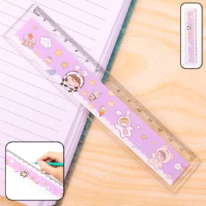 Kids Plastic Ruler – Durable Cartoon Design with Clear Markings