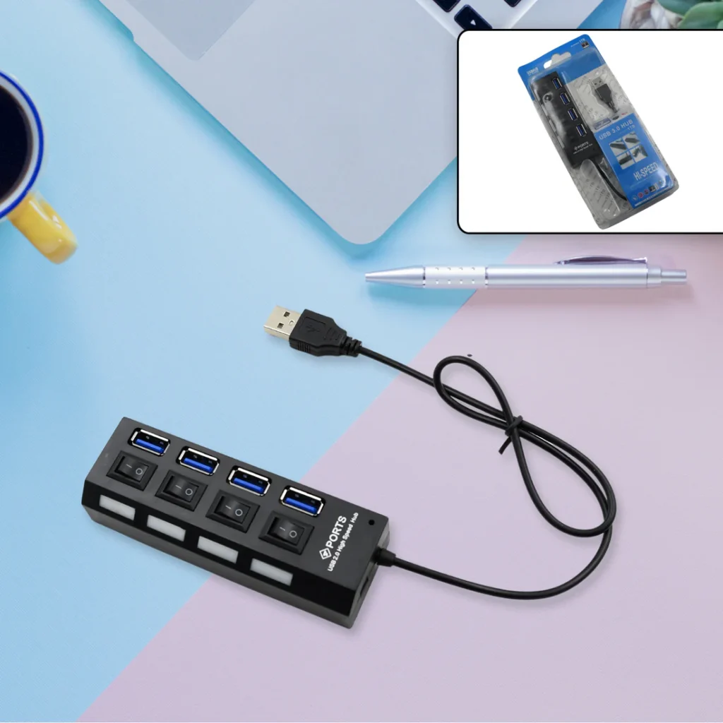 Need to expand your device connectivity? Our 4 Port USB Hub is the ultimate solution for anyone looking to add more USB 2.0 ports to their laptop