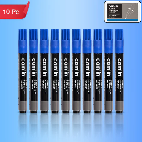 Permanent Marker Blue – Bold, Long-Lasting Ink Pack of 10