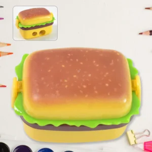 Burger Shape Sharpener with Eraser – Double Hole for Kids