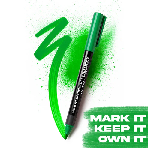 Fine Tip Permanent Marker Green – Precise & Durable Ink Pack of 10
