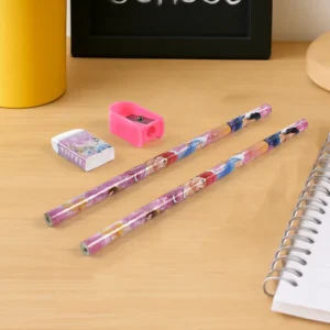 Cartoon Wooden Pencil Set – 5-in-1 Kids Stationery
