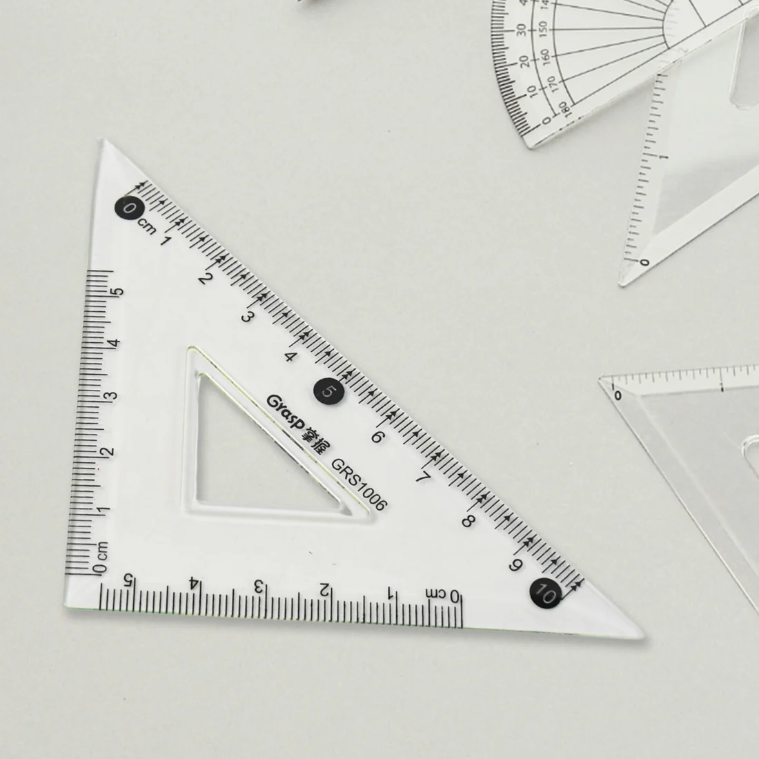 Geometry Set – 4-Piece Transparent Plastic Ruler Kit